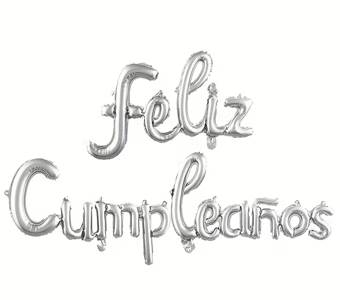 Globos de aluminio frase Feliz cumpleaños