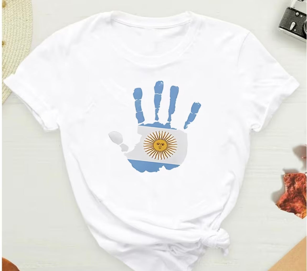 Apliques termoadhesivos: Mano Argentina - con brillos