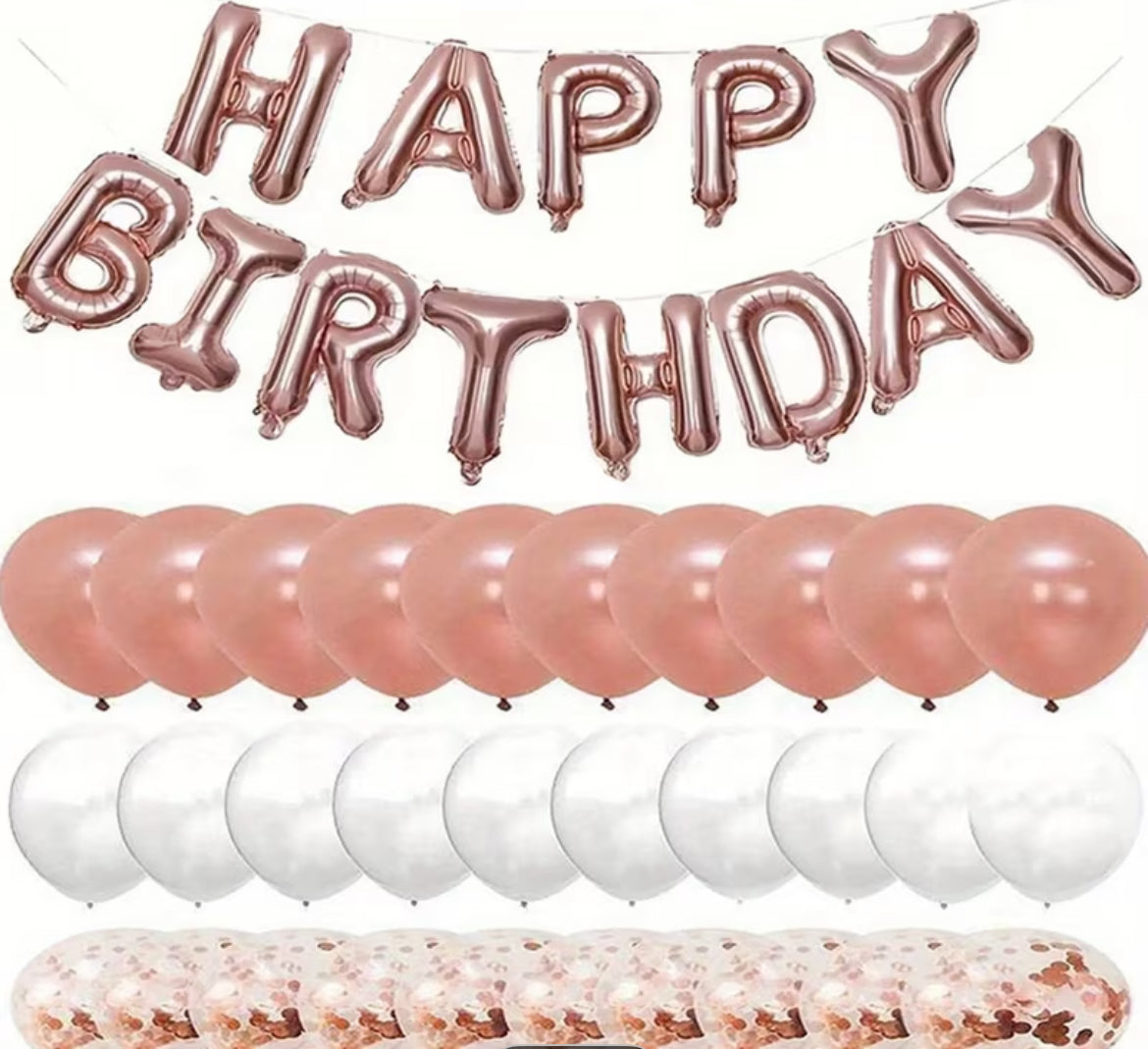 Set 43 globos Happy Birthday