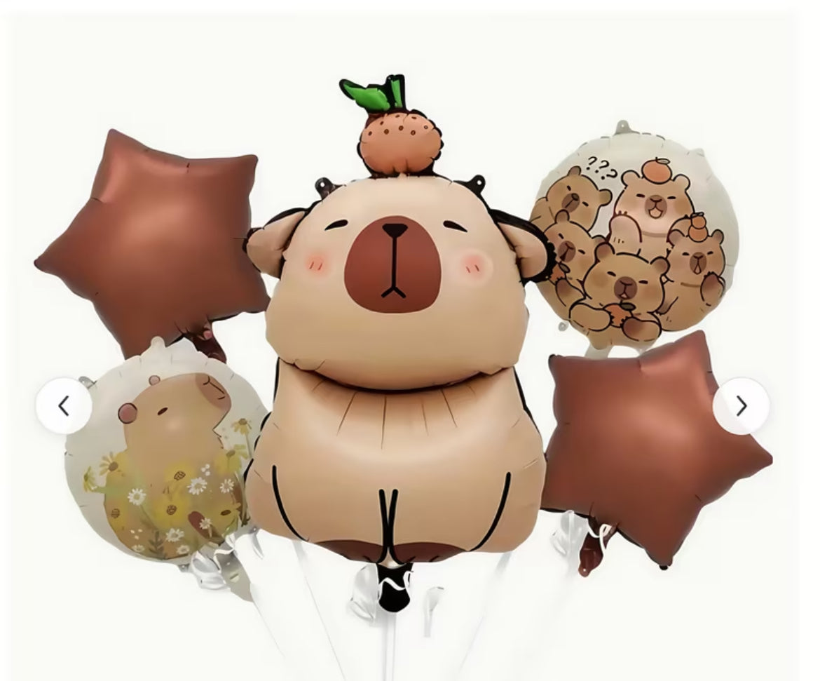 Set 5 globos aluminio Carpincho