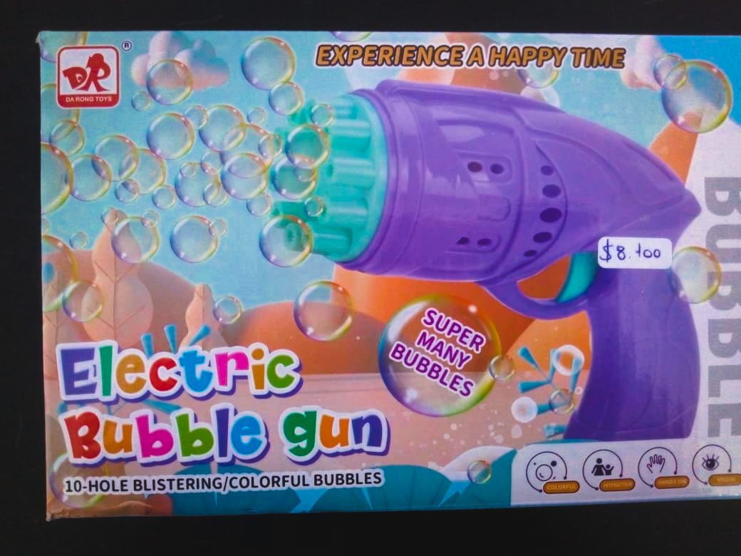 Pistola burbujera a pila en caja
