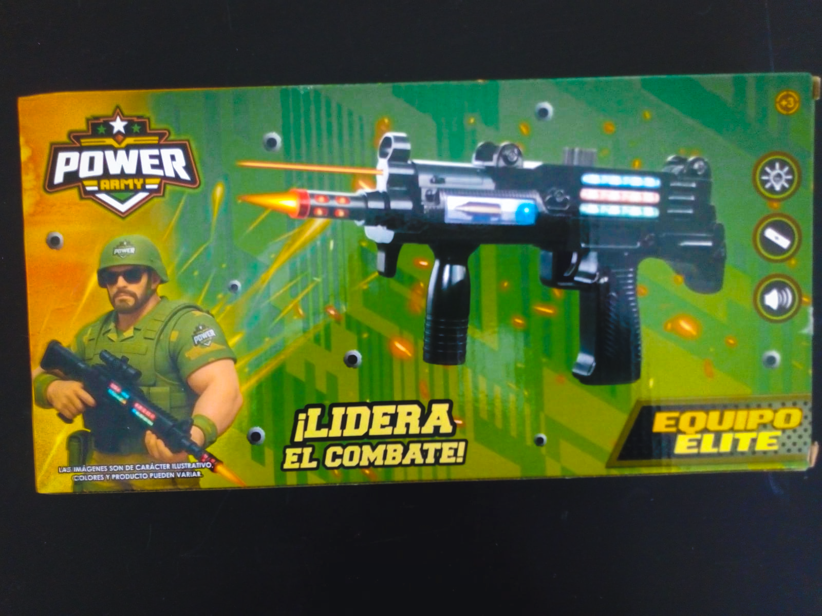 Ametralladora con luz y sonido en caja