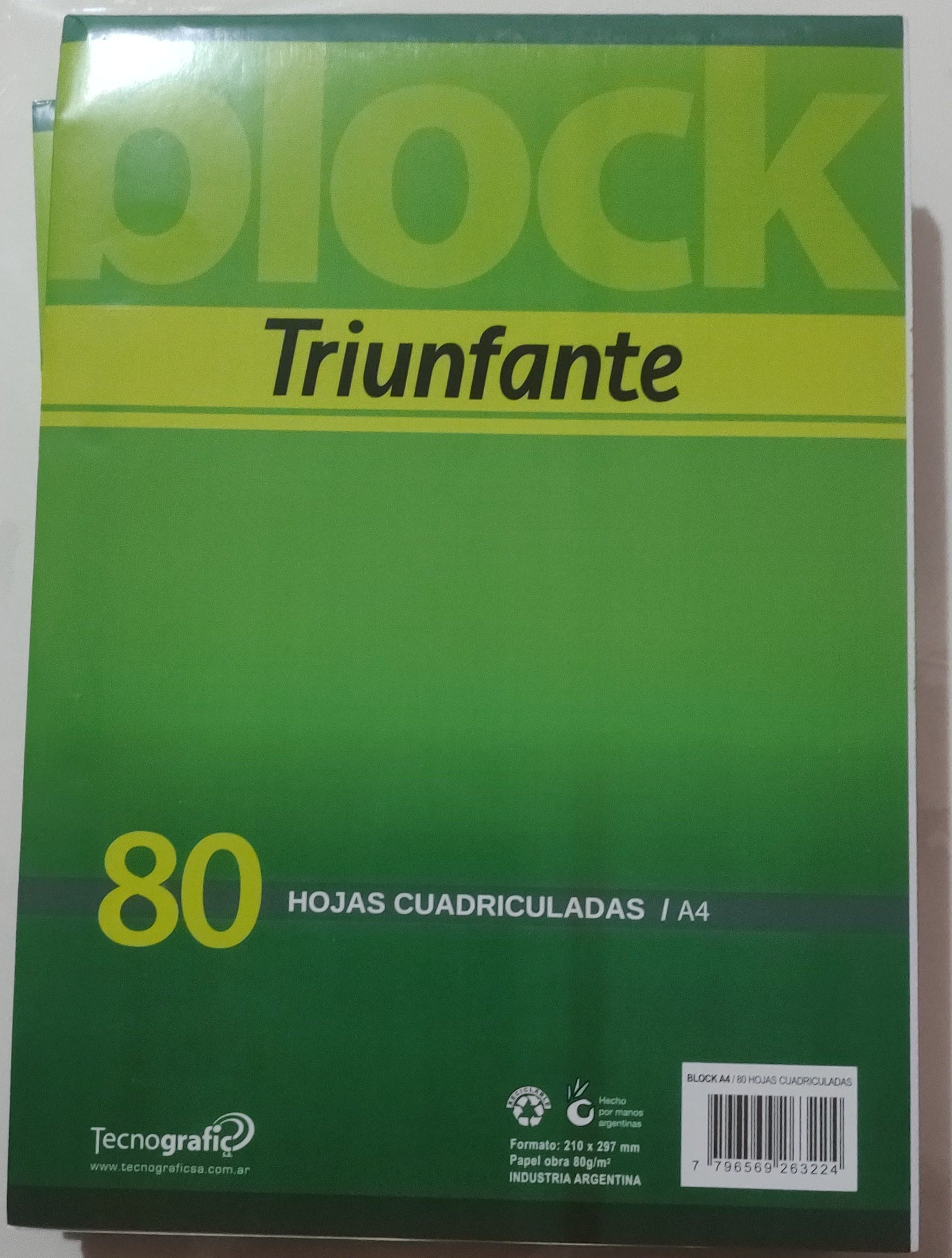 Hojas  triunfante cuadriculadas A4