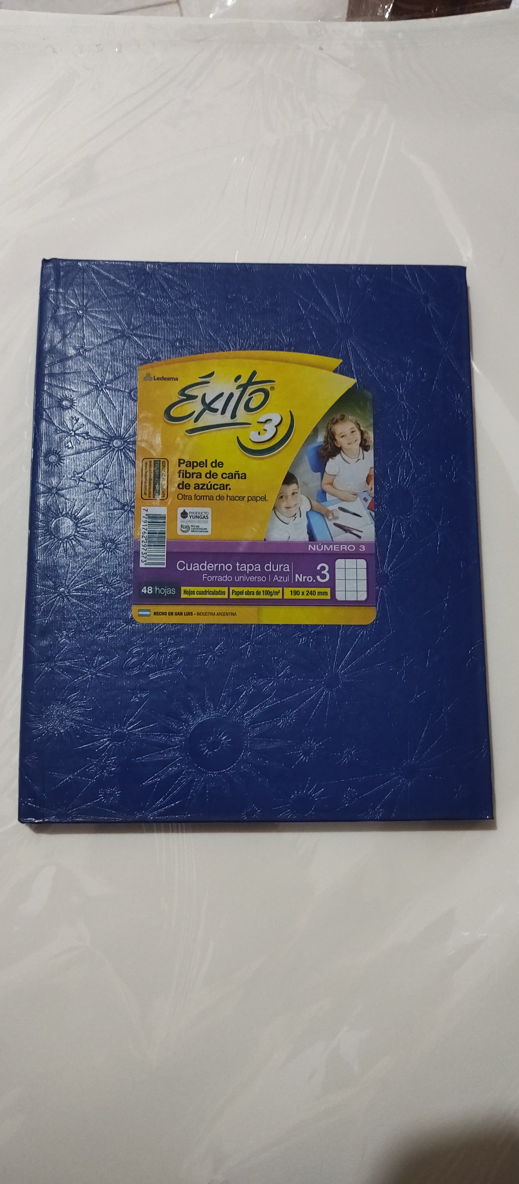 Cuaderno Exito T/D azul N3 cuadros