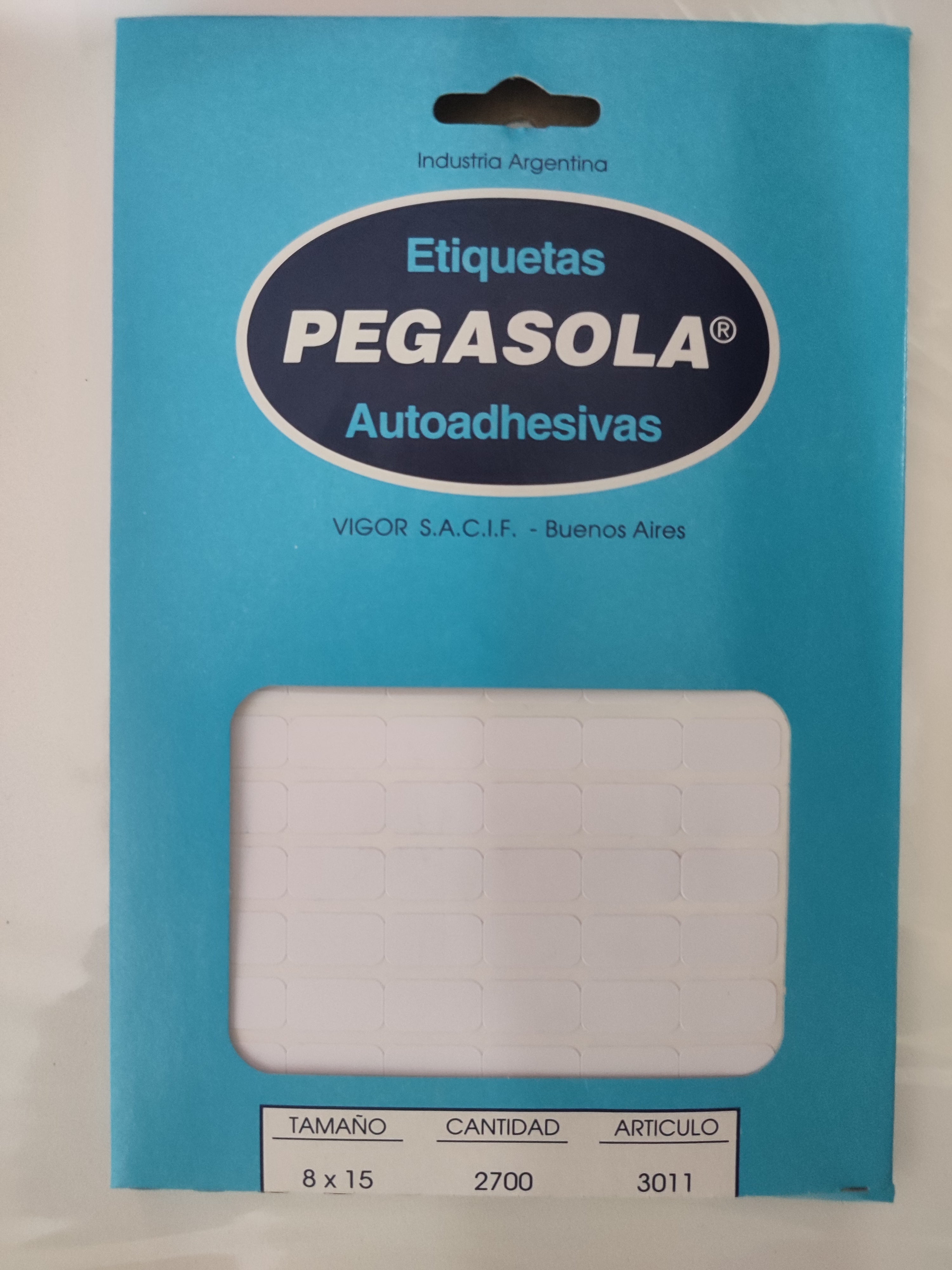 Etiqueta adhesiva Pegasola